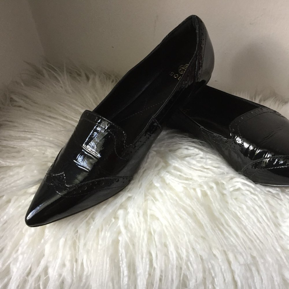 Isola Black patent leather Wingtip flat size 9.5